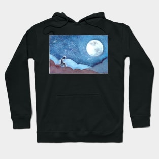 Jimin BTS Serendipity Watercolor Painting Boy and the Moon Hoodie